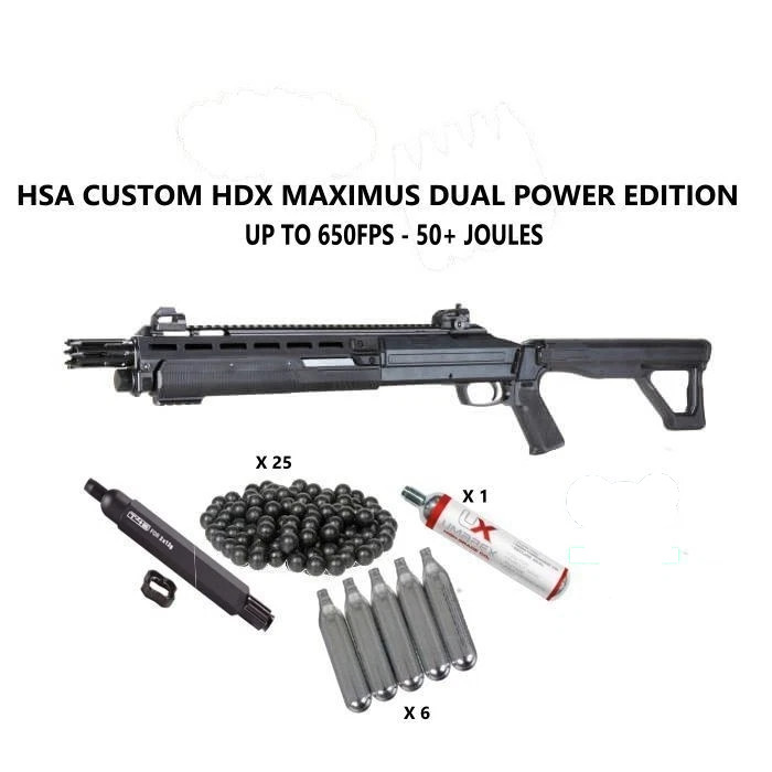 T4E HDX 68 MAXIMUS DUAL POWER CUSTOM PAINTBALL MARKER UP TO 650FPS 50+J PKG