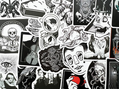 2000 Random Bulk Gothic Stickers Lot Goth Pack Dark Horror Theme Punk Decals