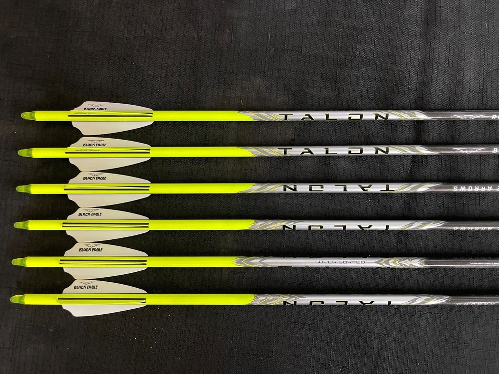 Black Eagle Talon .350 .003 Yellow Fletched 2.5″ Fusion Vanes Super Sorted NEW