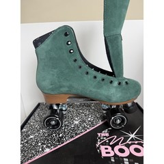 Moonlight Roller Moon Boot Emerald City Green Suede Quad Roller Skates Mens 12