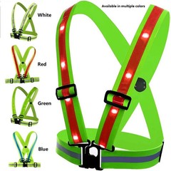 Reflective Shoulder Strap USB Charging Elastic Band Safety Warning Light Flashin