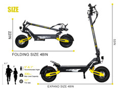Off-road Electric Scooter for Adult 48V 23.4AH 28MPH 40Miles 1200WE-Scooter