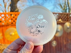 (1988) GLOW Wedding Tim & Sue Mini Disc Golf Innova San Marino Glo Silver #1040