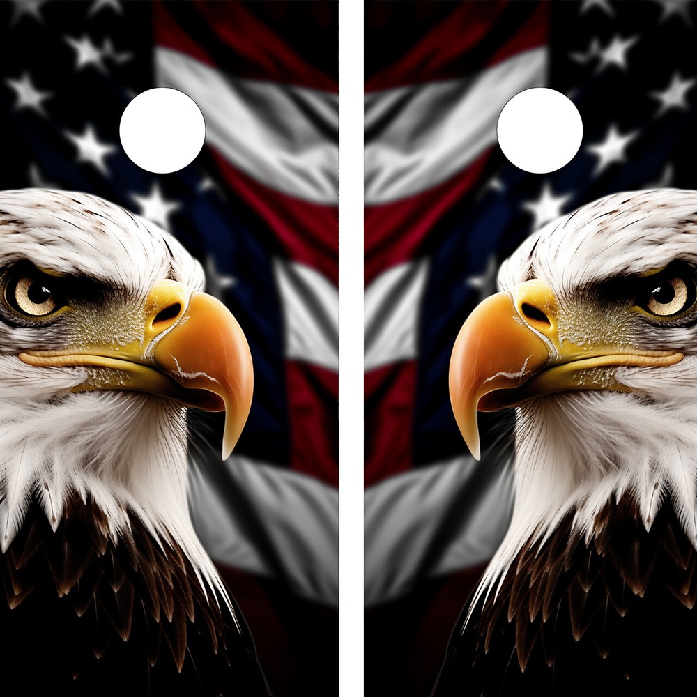 WATERPROOF USA Bald Eagle Cornhole Board Wraps / Cornhole Decals