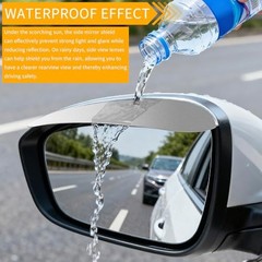 2PCS Side Mirror Visor Rain Guards – Car Rain Guard – Aluminum Alloy Silver