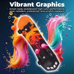 27″x 8″ Complete Skateboard for Beginners Youth Teens Kids Boys or Girls with…