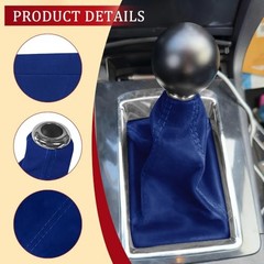 Car Shift Boot Cover, Stick Shift Cover, Suede Leather Manual Dark Blue