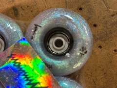 Luminous LED Quad Roller Skate Wheels BLACK PEARL 58mm 100A 4-PK LUWL-QLU58-GL