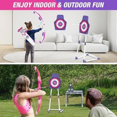 2 Pack Bow and Arrow for Kids 4-6, LED Light Up Archery Set with 24 Suction C…