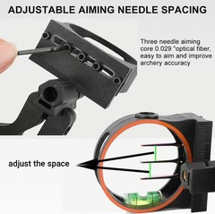 Compound Bow 3Pin Sight Adjustable .029″ Optical Fiber Archery Bow Shooting Hunt