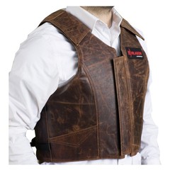 HS HILASON Equestrian Bull Riding Rodeo Safety Vest Protective Leather