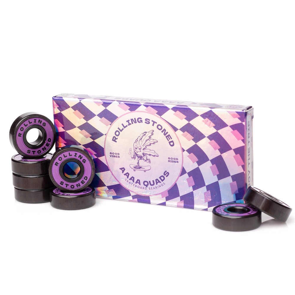 Rolling Stoned Skateboard Bearings 8 Pack – Purple
