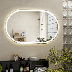 Dimmable 36×24 LED Oval Bathroom Mirror with Anti-Fog & Memory Function