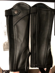 Horze Unisex Soft Leather Zip Up Equestrian Kids Black