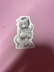 black and white waifu lewd stickers #11