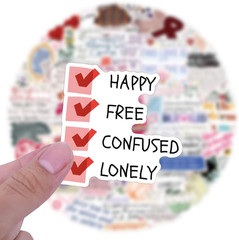 110Pcs Music Lyric Stickers for Fans Adult,Popular Singer Ablums Lyrics Stickers