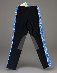 Devon Aire Black W Flowers Stretch Riding Breeches Pants Women L