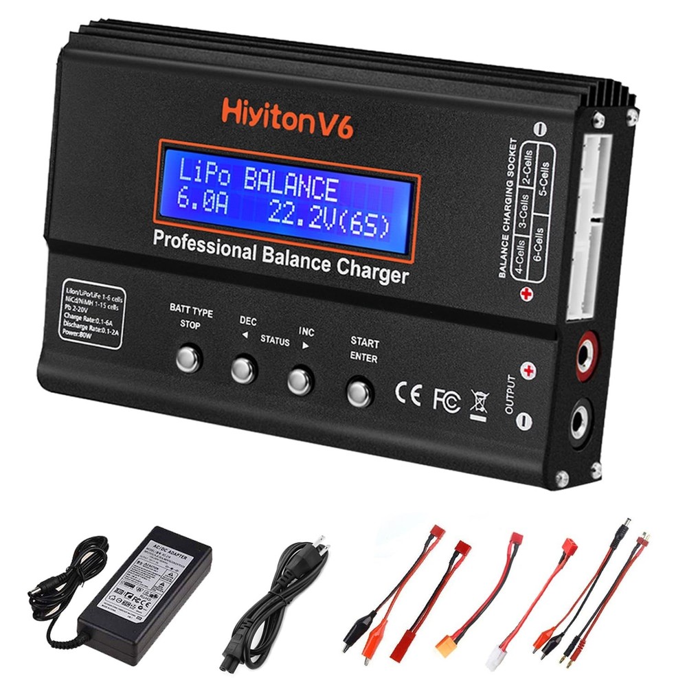 Lipo Battery Charger, 1S-6S Balanced Charger Discharger, 1-6S Lipo Li-ion NiM…