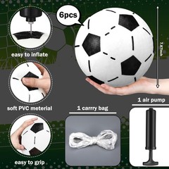 6 Set 7.87 Inch Soccer Dodgeballs Playground Balls Size 5 Bouncy Inflatable K…