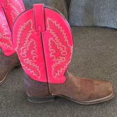 Nocona Boots FR4502 Pink & Brown Western Cowboy Boots Women’s US 10B
