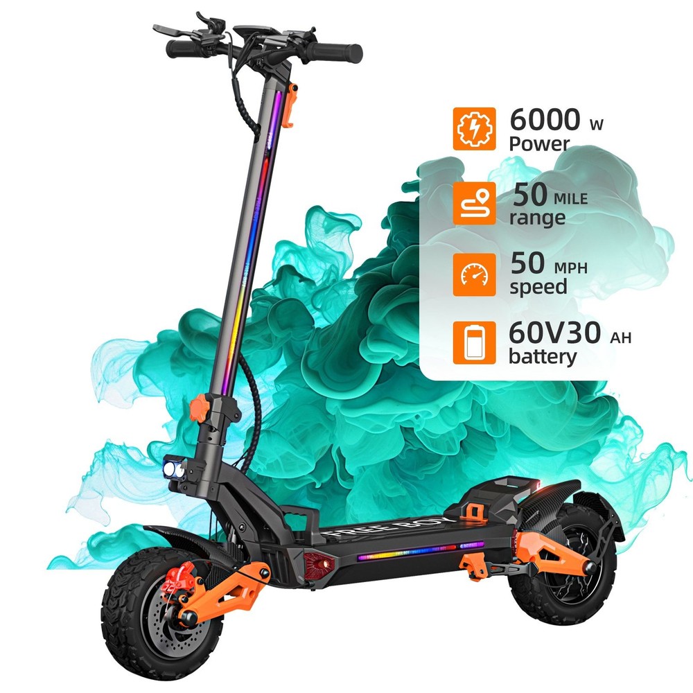 High-Speed 6000W Electric Scooter for Adults – 50mph, 55 Miles Range
