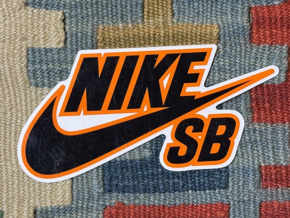 Nike SB Logo 6in Sticker Skateboarding Decal Rare Authentic Black Orange