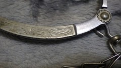 Vintage Leather One Ear Headstall Engraved Cricket Curb Bit Crockett Renalde