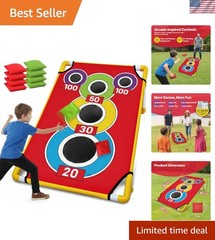 Family-Friendly Cornhole Game Set – 21+ Games & 8 Bean Bags for Outdoor Play