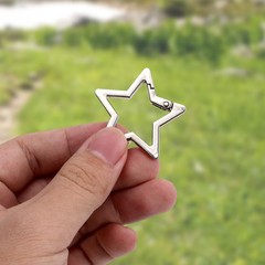 Star Shaped Carabiner, Carabiner Clip for 1.61×1.61×0.16 inch, silver