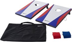 Amazon Basics Portable Cornhole Set Outdoor Game Bean Bag Toss w/ Carry Bag