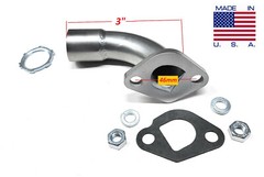 Short low profile Exhaust for tillotson 212, Predator 212cc, Honda GX160 GX200