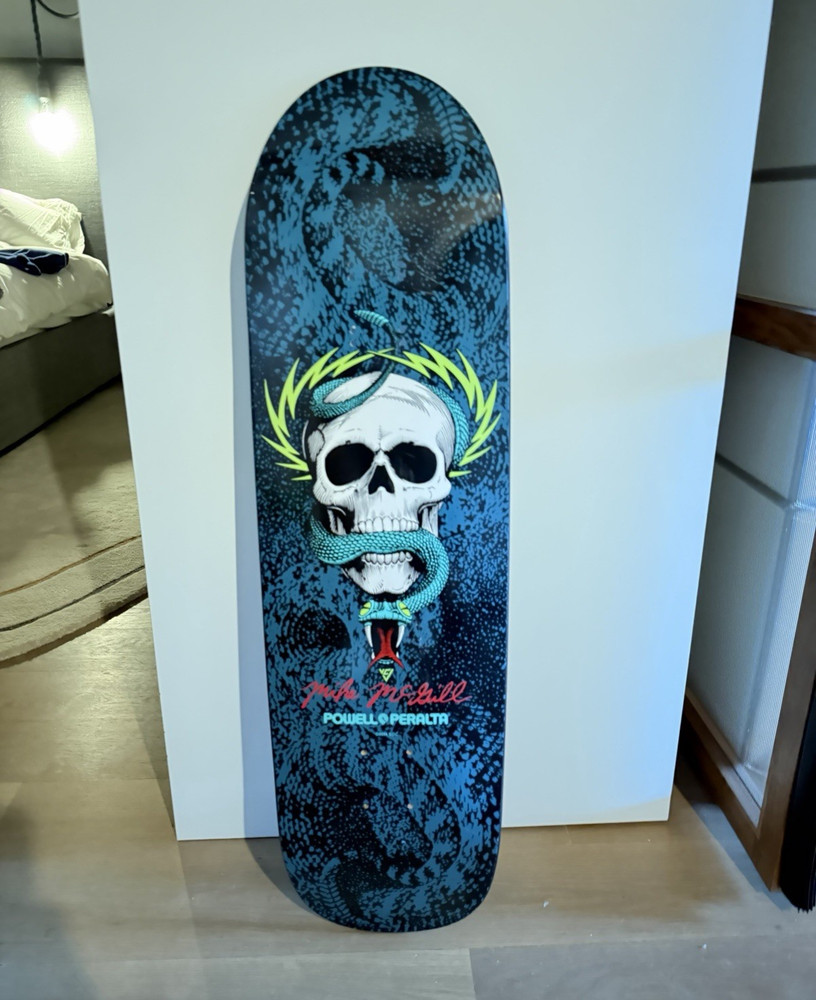 Powell Peralta Mike McGill Skull and Snake Skateboard Deck, Blue/Black Graphic