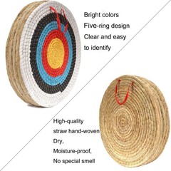 Archery Target Straw Round 50cm for Shooting Practice with Colored Rope