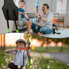 Bow and Arrow Set for Kids, 2-Pack LED Light up Archery Set with 20 Suction Cup