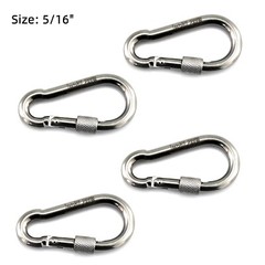 4 Pack 3.16″ Stainless Steel Locking Carabiner Clip Heavy Duty Snap Spring Hook