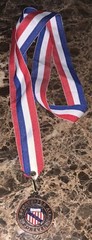 Amateur Athletic Union United States Medal Sports For All US Lanyard Bronze Tone