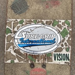 Vintage Sure-Grip International 80’s Skateboard Deck Kilroy Was Here Rasta Wheel