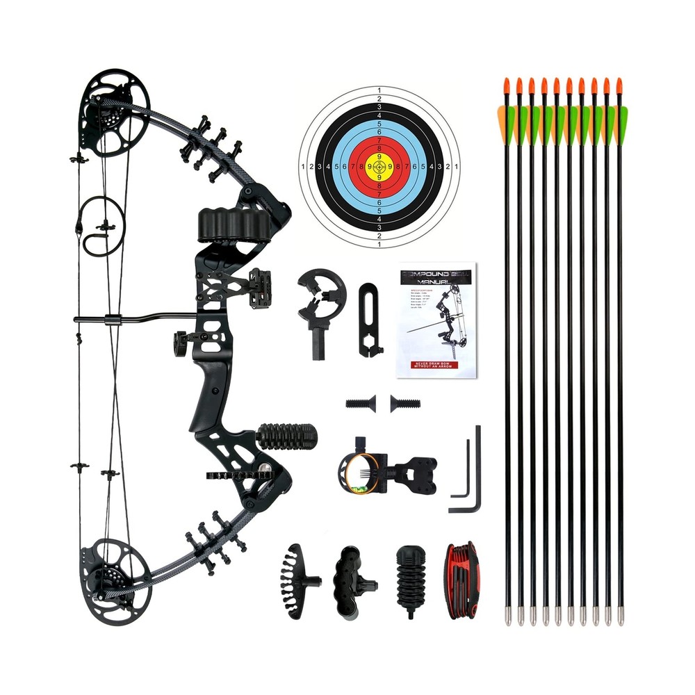 Youth Compound Bow Set 15-45 Lbs for Teens and Beginner, Package with Archery…