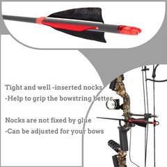 Archery Carbon Arrows, High Percentage Carbon Arrow Spine 400 with 4″ Real Fe…
