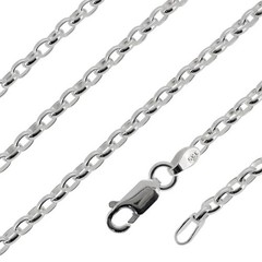 Silver Oval Roll Chain Necklace 2.8mm Wide 60cm