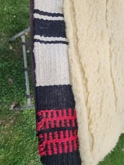 Showman Western Saddle Pad Wool/felt & Fleece 32 X 34 Black & Red EUC