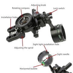 1 Pin Compound Bow Sight Pointer Adjustable Lens Adaptor 4x 6x 8x Scope Sight