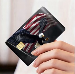 AMERICA USA FLAG BALD CLAWED EAGLE 250 ANNIVERSARY Card Skin Cover Sticker 1PC