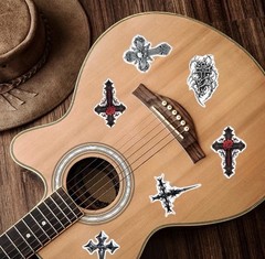 25Pcs Random Gothic Faith Cross Dark Retro Religious Decals Waterproof Stickers