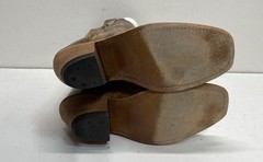 Justin Bent Rail BRL122 Distressed Brown Leather Square Toe Western Boots 9B