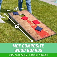 GoSports Classic Cornhole Set – Includes 8 Bean Bags, 4’x2′, 4 x 2 ft Rustic