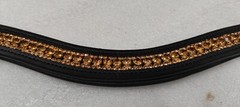 3 Row Luxurious Golden Crystal Leather Browband For Horse Bridle.