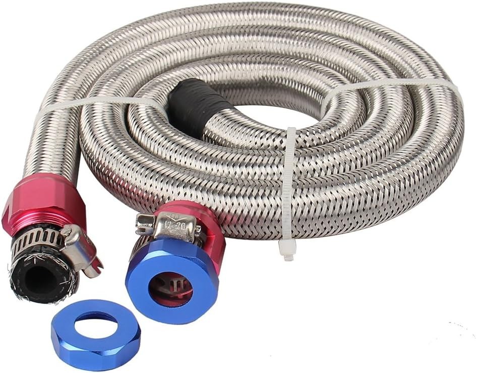 3 FT 6AN 3/8″ ID Fuel Line Stainless Steel Braided Hose Kit, With 3/8″ ID, 3FT