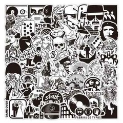 50 Cool Black and White Stickers for Laptop/Water Bottle/Phone Case