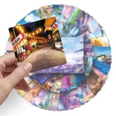 50pcs Anime Cartoon Street View Landscape Stickers Aesthetic Decal Scrapbook